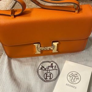 CONSTANCE ELAN LEATHER HANDBAG in Orange (Rare)